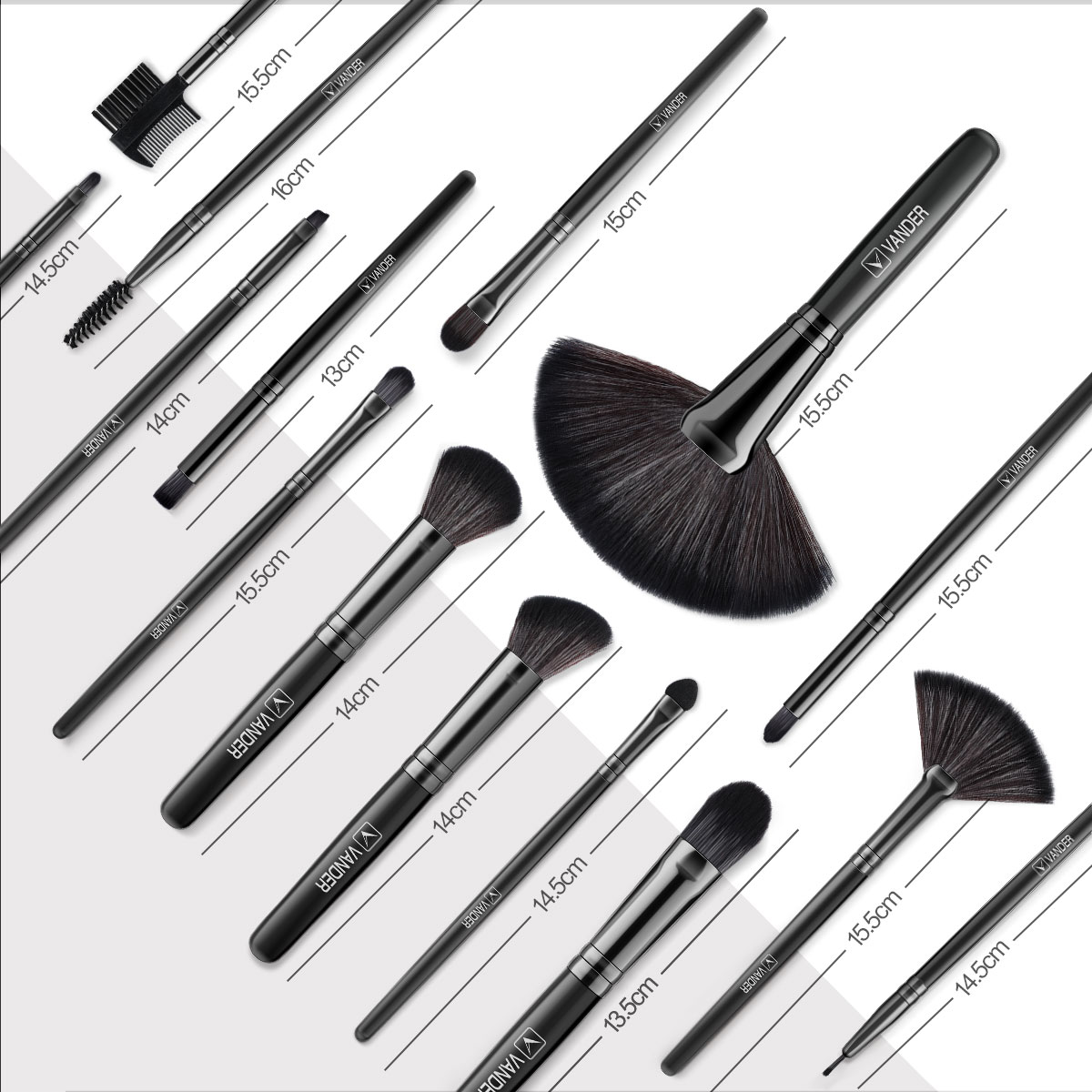 32 pièces pinceaux de maquillage noirs 32 pièces pinceaux de maquillage noirs